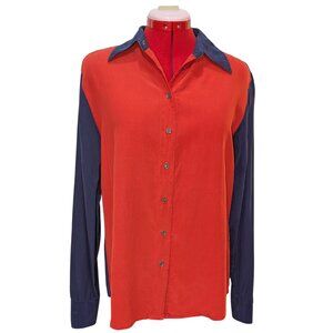 Silk Vintage Anne Klein II Colorblock Shirt